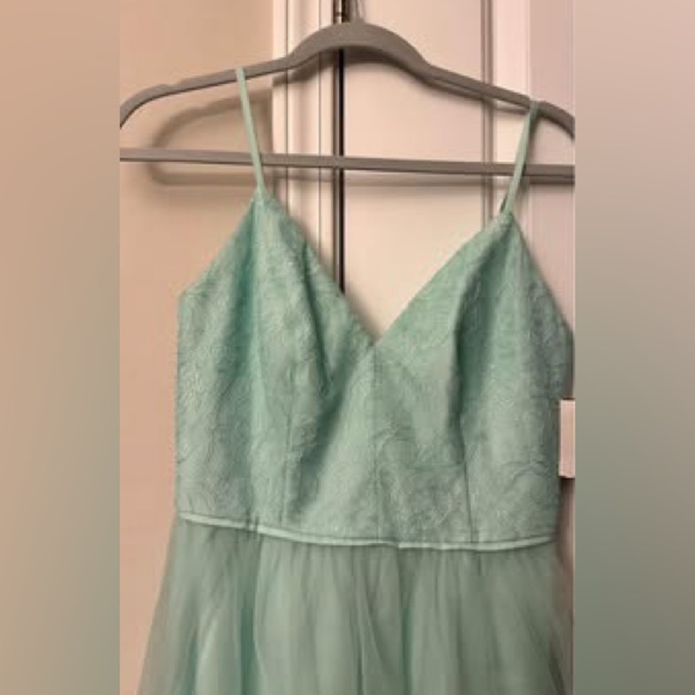 Pastel Green Dress NWT Size 4 Tea Length Lace Tull.